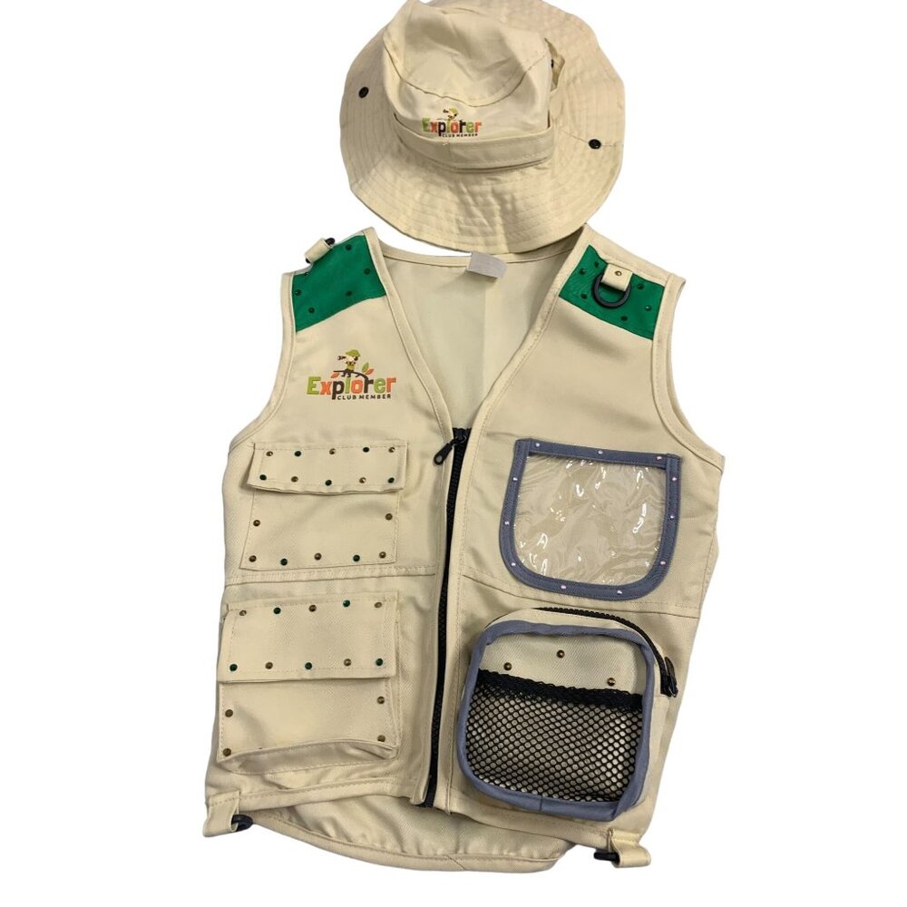 Explore Club Member Unisex One size Kids Vest Hat Binoculars 100% Nylon